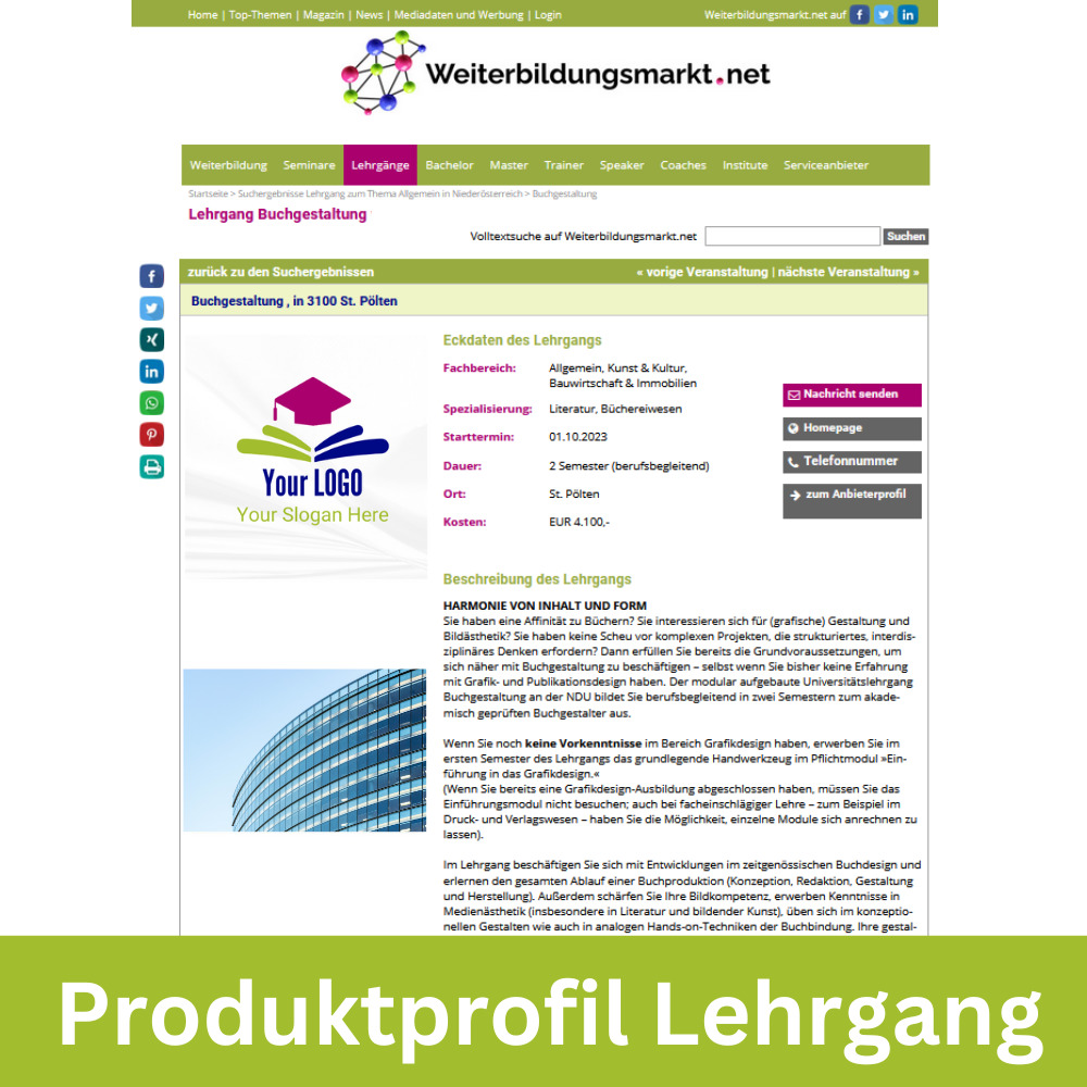 Produktprofil Lehrgang Demo