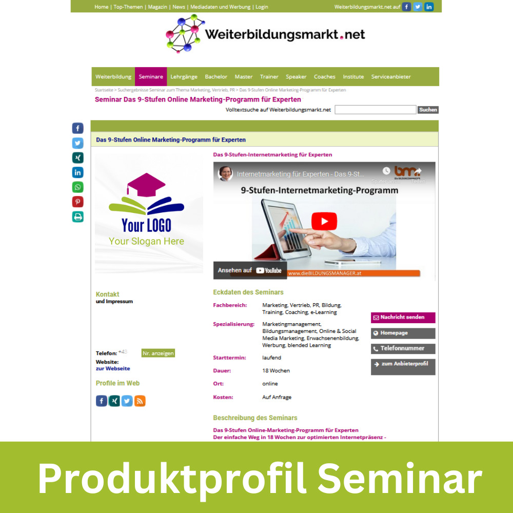 Produktprofil Seminar Demo